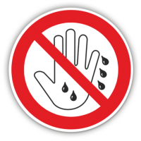 semne este interzis contactul cu mâinile ude